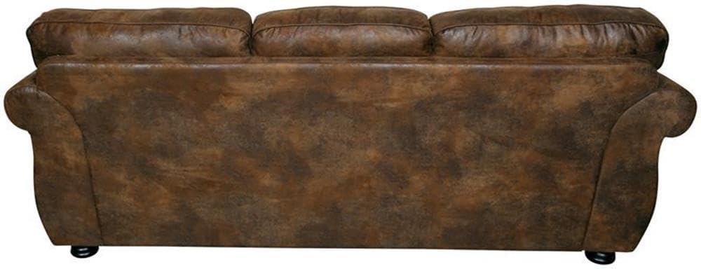 Hawthorne Collections Rolled Arm Transitional Leather Sofa in Brown