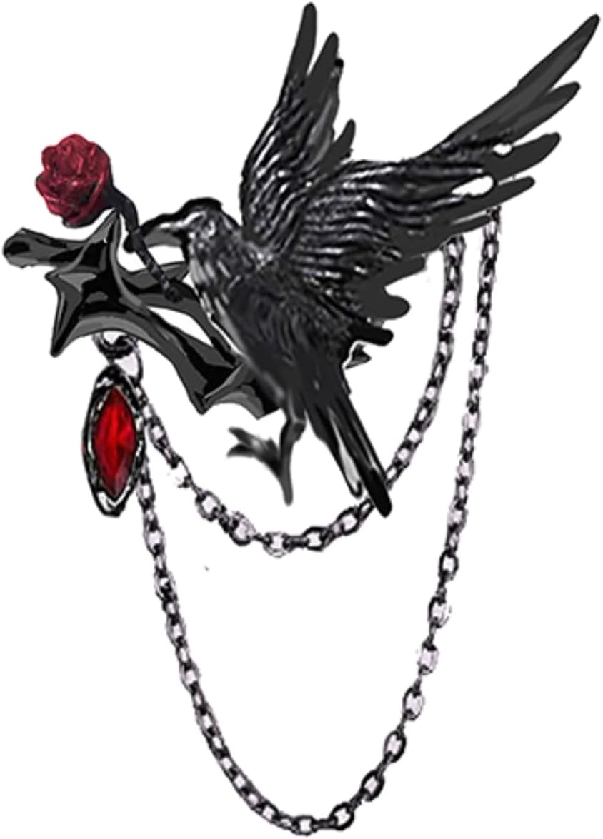 original design Hip Hop Gothic brooch Crow Lady Party gift M3362