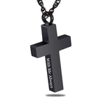 Cremation Cross Necklace for Ashes Cross Urns Locket Pendant Ashes Holder Stainless Steel Memorial Jewelry-With Me Always