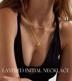 adoyi Goldkette für Frauen, geschichtete Blasenbuchstaben-Initialanhänger für Frauen, trendiger Schmuck, 14k 18K vergoldete Kette, klobige Namens-S-Halskette, gestapeltes Charm-Anhänger-Set, Schmuckgeschenke zum Muttertag