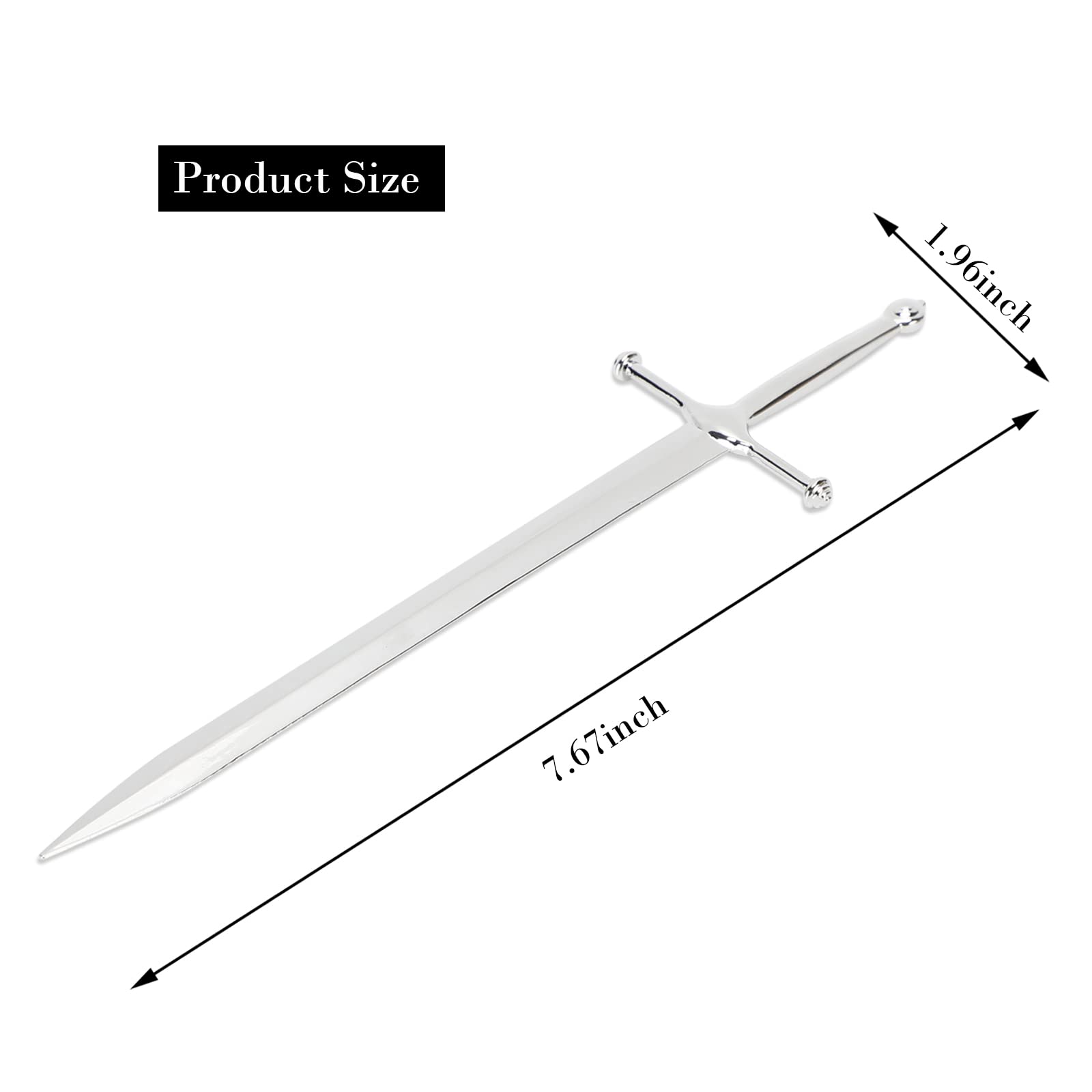 کاتر نامه فلزی نقره‌ای، کاتر نامه اداری، چاقوی بازکن پاکت فلزی آبکاری شده، دسته ارگونومیک، ابزار عملی و تزئینی باز کردن نامه (بسته 1 عددی)