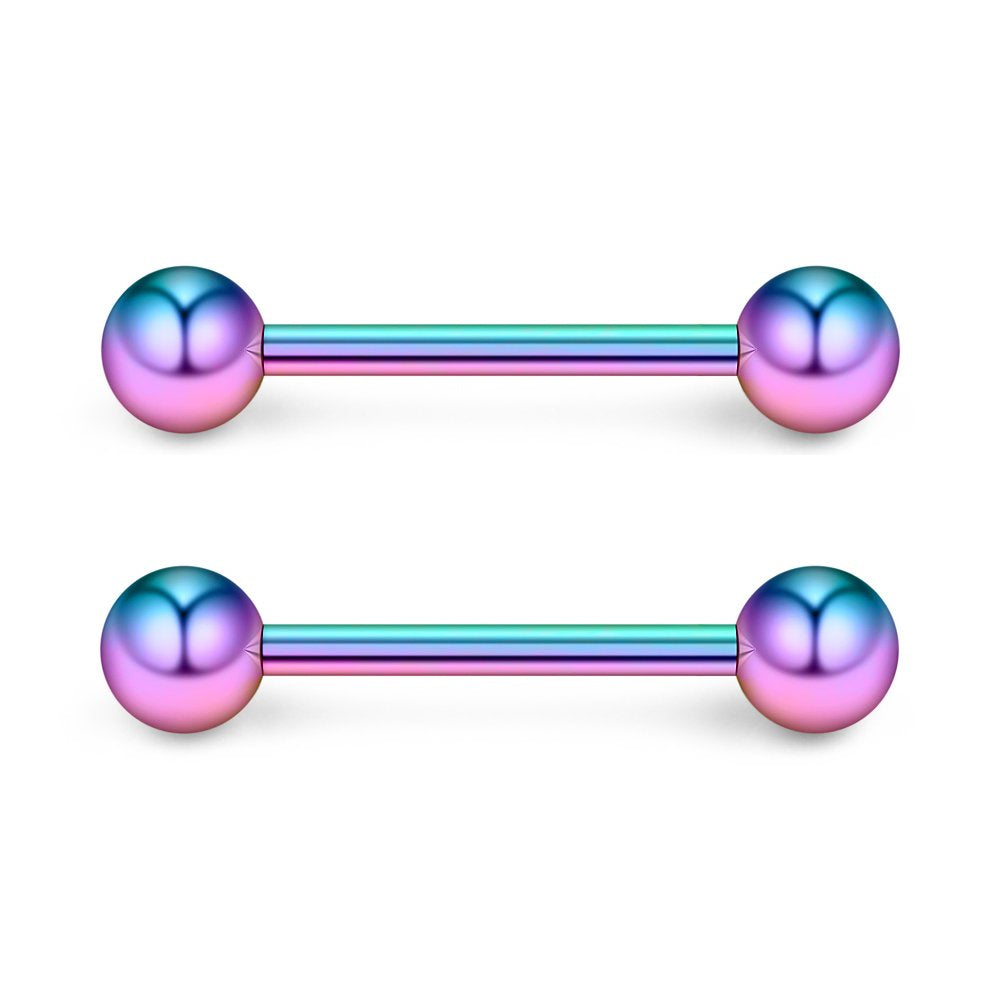 Ruifan 316L Stainless Steel Nipple Shield Barbell Ring Bar Body Piercing 14G