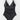 CUPSHE Womens Swimwear One Piece Swimsuit Tummy Control V Neck Bathing Suits Medium Black