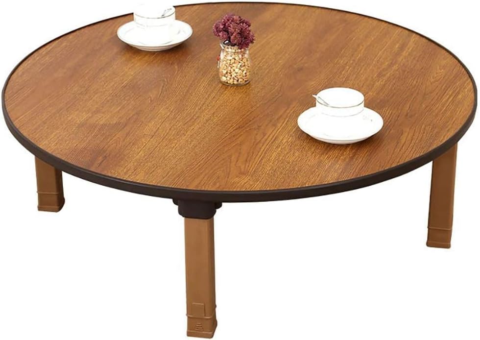 Round Folding Tea Coffee Table, Japanese-Style Low Table, Dining Table, Study Table, Small Desk, for Tatami Sitting On The Floor Bedroom Bay Window Tea Room (Size : 60x30cm)