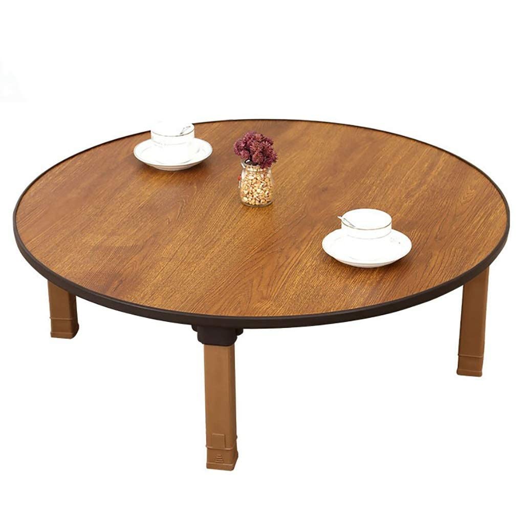 Round Folding Tea Coffee Table, Japanese-Style Low Table, Dining Table, Study Table, Small Desk, for Tatami Sitting On The Floor Bedroom Bay Window Tea Room (Size : 60x30cm)