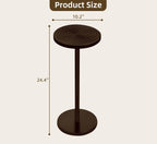 ZYBT Pedestal Side Table,10.24" Natural Wood Round Coffee Table, Drink Table Pedestal, Coffee Tables for Small Spaces, Martini Tables, Round Cocktail Small Side Tables for Living Room(Black)