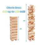 WOOD CITY Giant Tumbling Timber Tower Game (Stacking from 2 to 4 Feet), Classic Jumbo Outdoor Game for Adults Kids Family, 54 Pieces Premium Pine Wood Blocks Toy