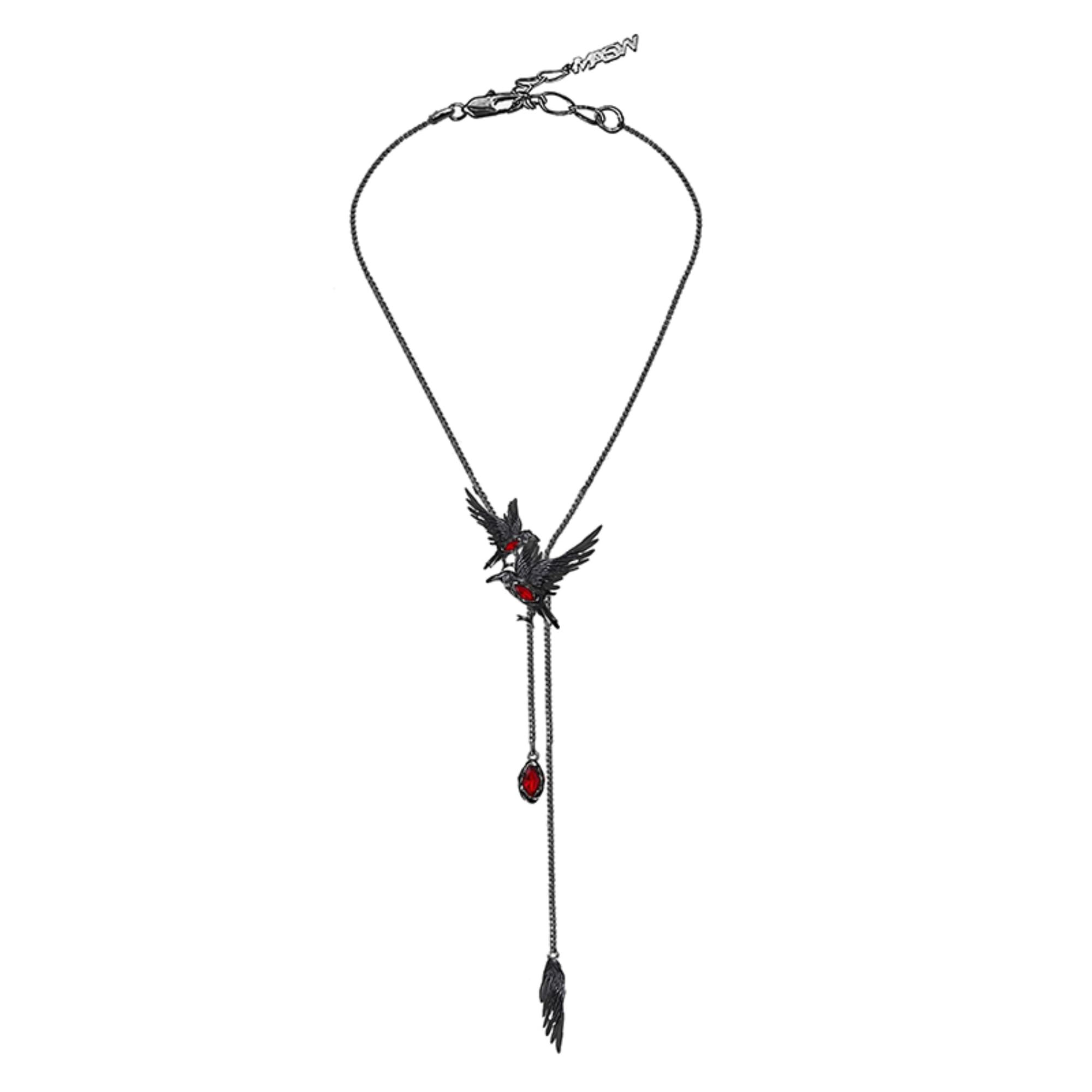 Glamorous Black Crow pendant necklace with Gothic vibe long necklace ladies fashion accessory M3357