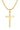 Fiusem Cross Necklace for Men and Women, Gold Plated Mens Cross Necklaces with 3.5mm Cuban Chain, Stainless Steel Pendant Chain 16-24 Inches
