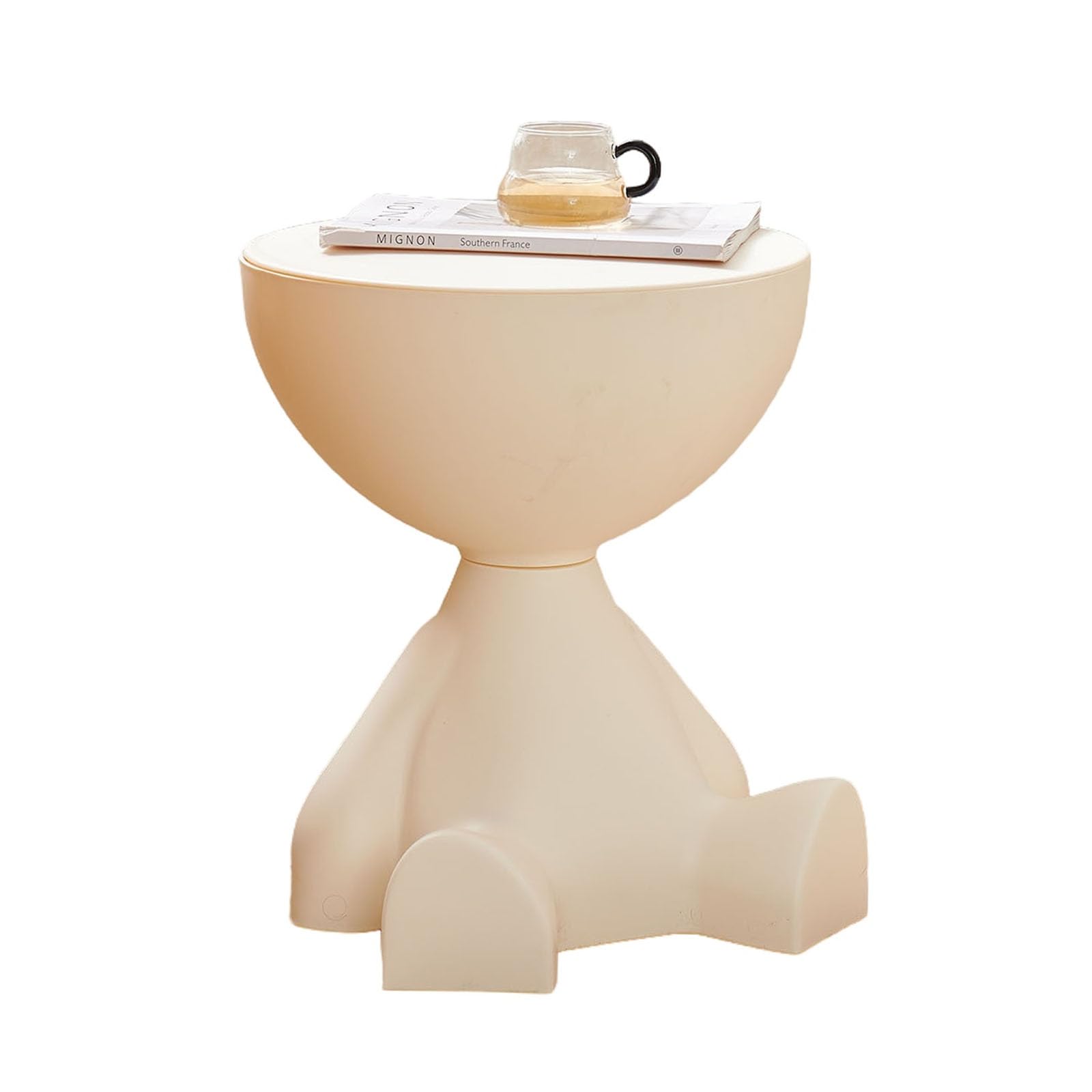 Side Table, Circle Coffee Table, Nightstand, Small End Table Accent Living Room Bedroom Balcony Office, Bedside Home Decor for Living Room, Bedroom, Small Spaces, Easy Assembly (Green)