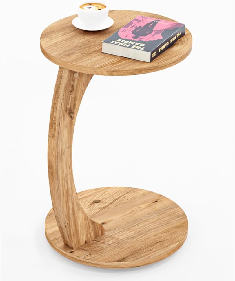 C-Shaped Round End Table with Rolling Wheels - C-Type - Side Table Modern Design