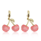 Cute Fruit Earrings for Women Fun 3D Pomegranate Lemon Cherry Strawberry Earrings Acrylic Resin Creative Food Earrings Funny Unique Earrings Jewelry Gift