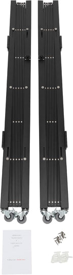 Double Folding Security Door, 5.25' H x 9.84' W Wall Mounted Scissor Gate - Iron & Aluminum Alloy Accordion Gate with 360 Rolling Barricade