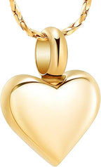 Imrsanl Small Heart Cremation Urn Necklace for Ashes Stainless Steel Memorial Ash Pendant Keepsake Jewelry