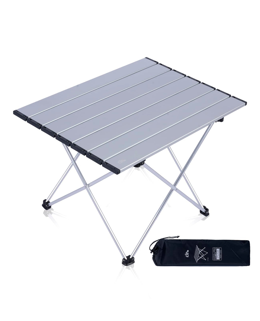 iClimb Ultralight Compact Camping Folding Table with Carry Bag (Black - S)