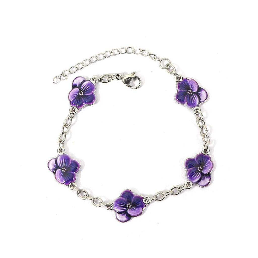 Dainty Fruit, Flower Charm Bracelet for Women Friendship Adjustable Link Chain Bracelet