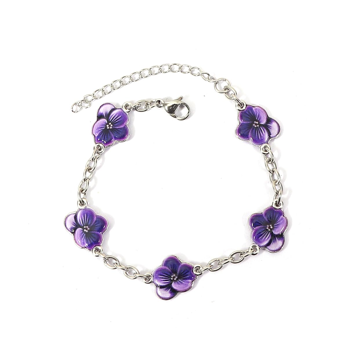 Dainty Fruit, Flower Charm Bracelet for Women Friendship Adjustable Link Chain Bracelet