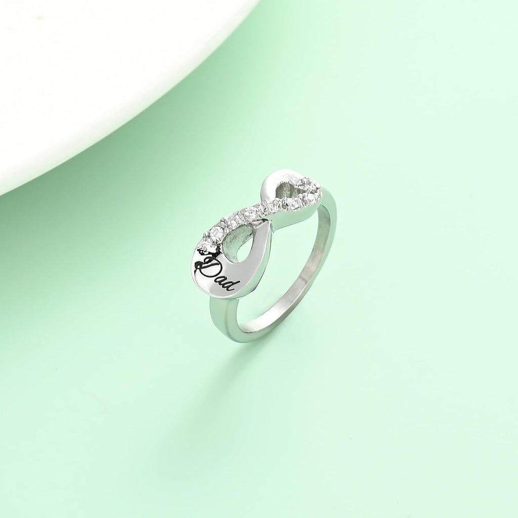 Yinplsmemory Cremation Jewelry Infinity Love Cremation Ring for Ashes Stainless Steel Hold Loved Ones Ash Keepsake Finger Ring Urn Locket Memorial Jewelry for Women