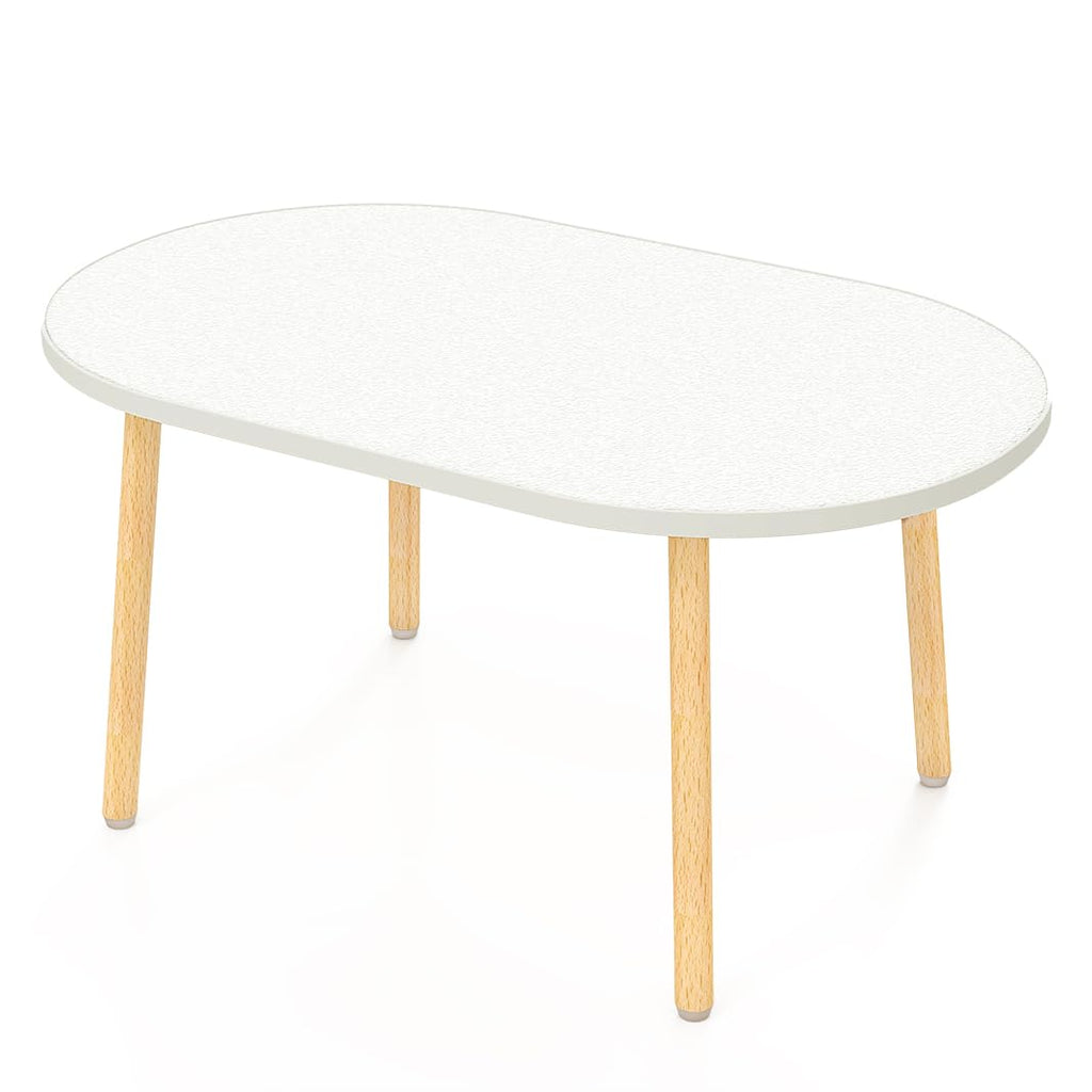 Mango Coffee Table Low Table with 4 Solid Wood Sturdy Legs, Floor Table Desk for Sitting on The Floor, Storage and Living Room Furniture (White)