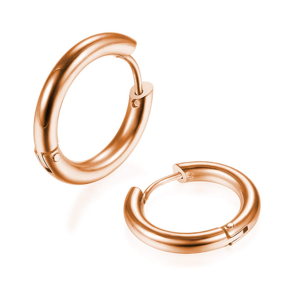 316L Surgical Stainless Steel Huggie Hoop Earrings 6mm 8mm 10mm 11mm 12mm 14mm Hypoallergenic Earrings Hoop Cartilage Helix Lobes Hinged Sleeper Earrings For Men Women
