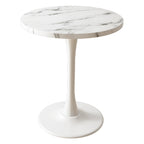White Round Table Modern Tulip Dining Table White Round Kitchen Table Mid Century Coffee Table for Living Room, 24 inch