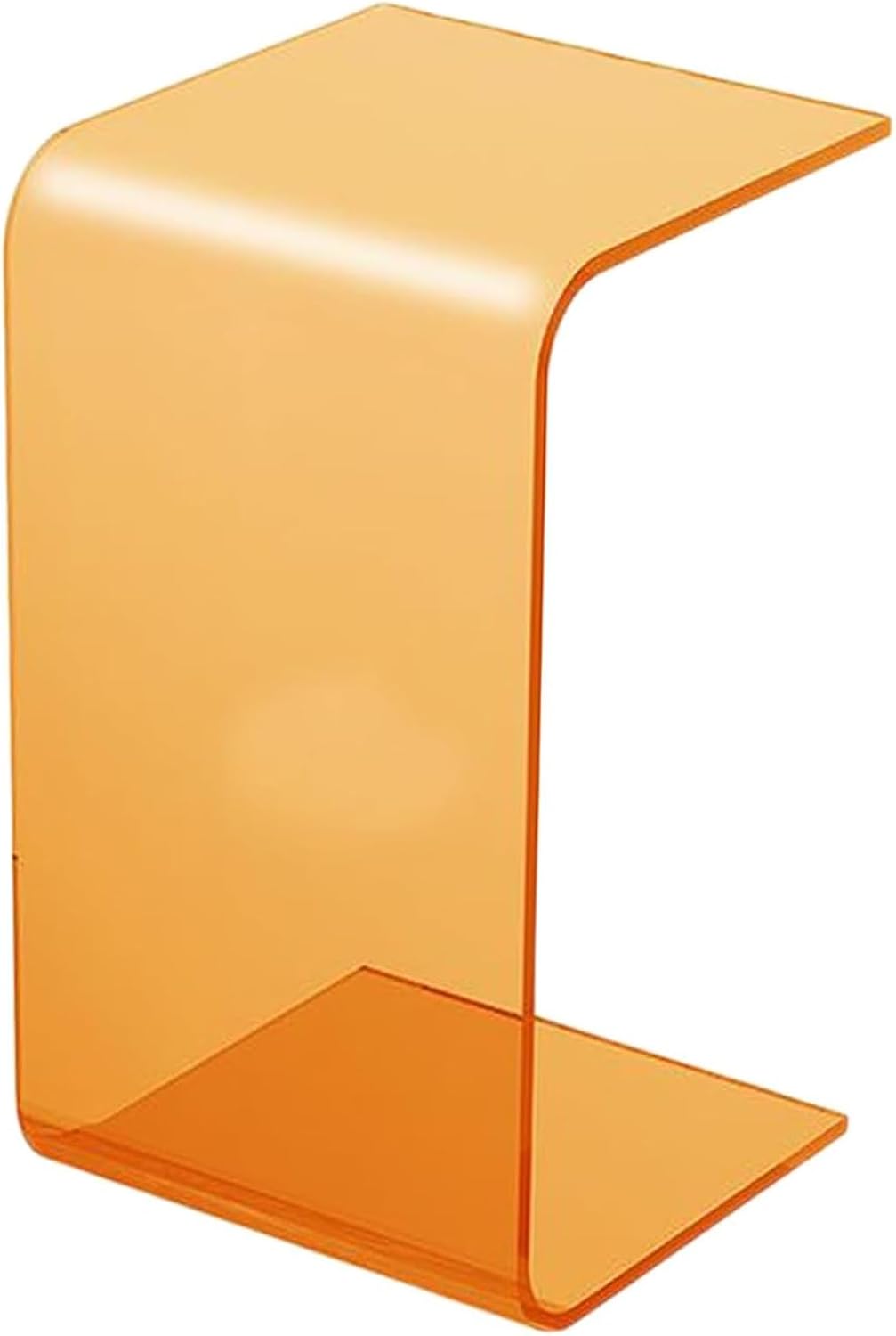 Acrylic End Table, C-Shape Acrylic Side Table Small Simple Clear Side Table Modern Coffee Tables for Living Room, Bedroom | 25.6" L X 11.8" W X 11.8" H