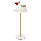 Vrisa Drink Table Small End Table Set of 2 Round Pedestal Side Table Martini Table Modern Coffee Table for Small Spaces, Living Room, Bedroom, Sofa Couch Chair, Black