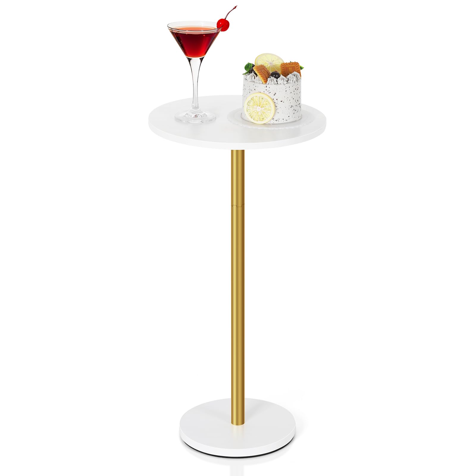 Vrisa Drink Table Small End Table Set of 2 Round Pedestal Side Table Martini Table Modern Coffee Table for Small Spaces, Living Room, Bedroom, Sofa Couch Chair, Black