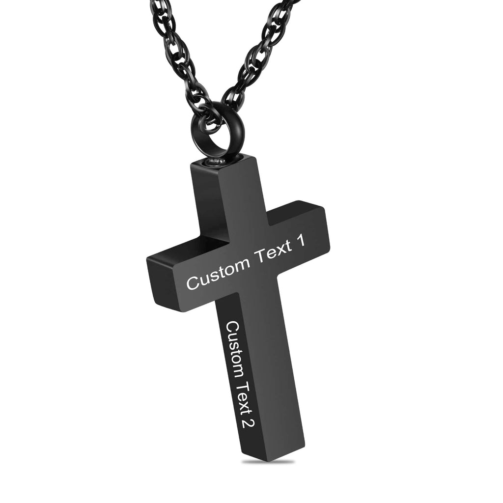 Cremation Cross Necklace for Ashes Cross Urns Locket Pendant Ashes Holder Stainless Steel Memorial Jewelry-With Me Always
