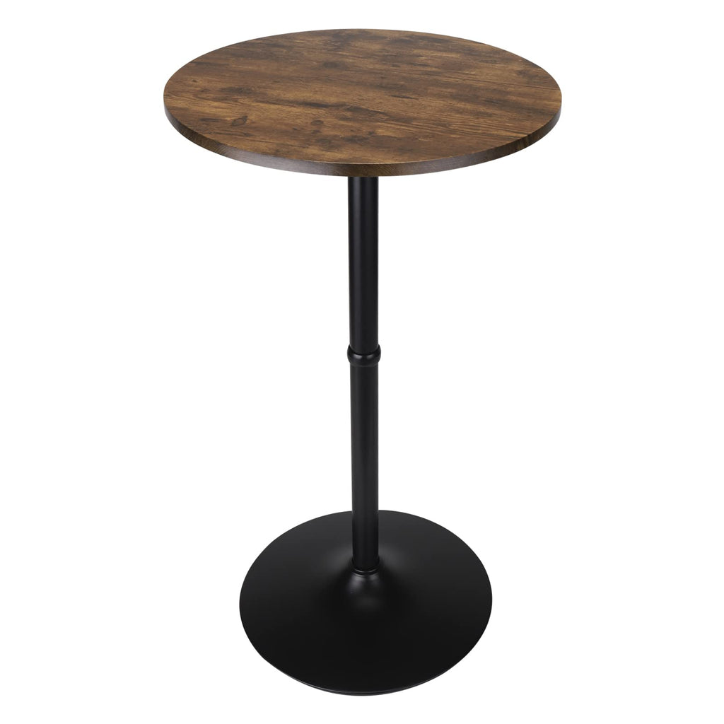 Leopard MDF Round Top Not Adjustable (41 INCHES Height) Bar Table, Pub Table with Silver Leg and Base (White)