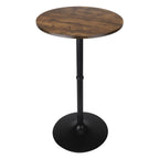 Leopard MDF Round Top Not Adjustable (41 INCHES Height) Bar Table, Pub Table with Silver Leg and Base (White)
