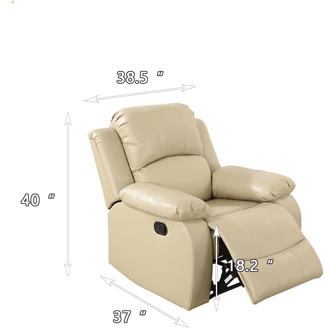 Bonded Leather Living Room Furniture Set Reclining Sofa Set Loveseat Furniture Sets in Living Room Sofa Recliners (3 Pieces, Brown)