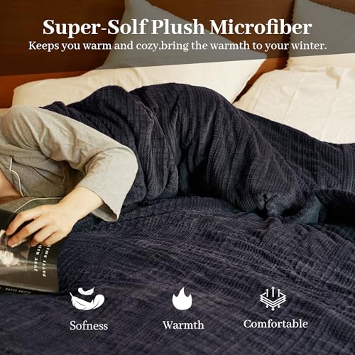 Verwarmd deken elektrisch deken plaid 50''X60'' - verwarmingsdeken met 6 warmtestanden - 2-10 uur automatische uitschakeling, ETL gecertificeerd, wasmachinebestendig (zwart)