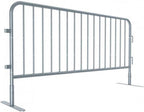Electriduct 7.3 Feet Heavy Duty Galvanized Steel Barrier Interlocking Crowd Control Barricade with Flat Feet (Pack of 4)