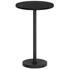 Round Side Table, Tall Drink End Table for Small Spaces, Pedestal Style Martini Side Table in Living Room, Bedroom, Dormitory, Marble Black and Black ET30BM