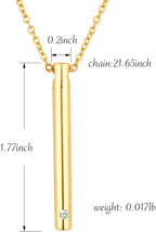 XIUDA Urn Necklace for Ashes Stainless Steel Cremation Necklace with Crystal Memorial Pendant Necklace