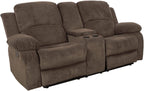 Bonded Leather Living Room Furniture Set Reclining Sofa Set Loveseat Furniture Sets in Living Room Sofa Recliners (3 Pieces, Brown)