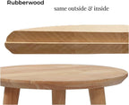 WoodShine Side Table Small Round Solid Wood Sofa End Tables Accent Nesting Coffee Table Natural(H:18.11inch)