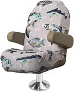 Boat Seat Cover - Microfiber, Quick-Dry, Universal Fit, Stylish Bass Design for Captain's Chairs, Pontoon Towel Seat Covers