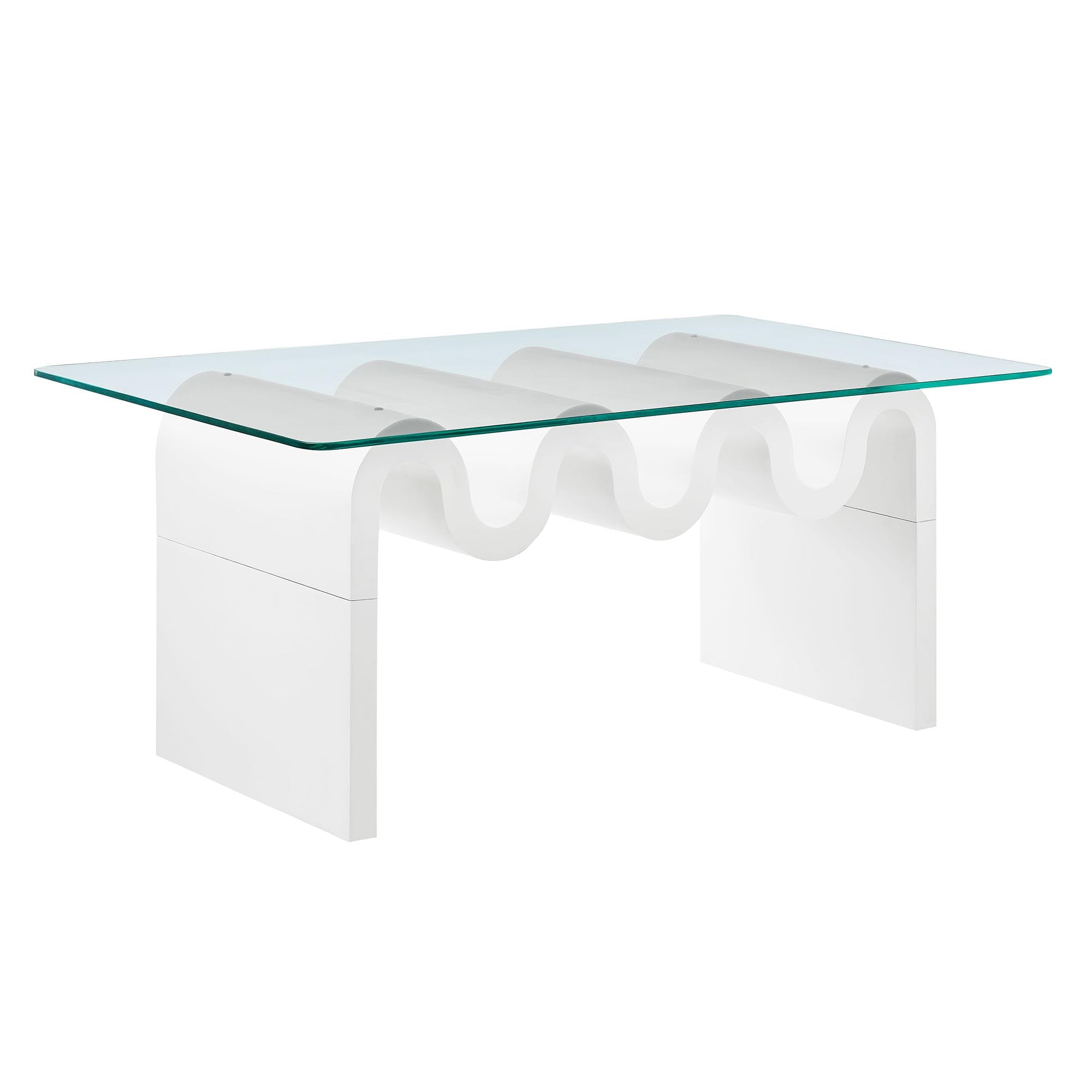 Modway Ondine Glass and Wood Coffee Table in Spiced Apple