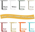 Modern C-Shaped Round Side Table for Living Room, Bedroom, and Office – Metal Coffee, and Bedside Table(Red,18.9 * 18.9 * 27.2in)