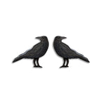 Black raven handmade bird crow stud Earrings for women stainless steel post