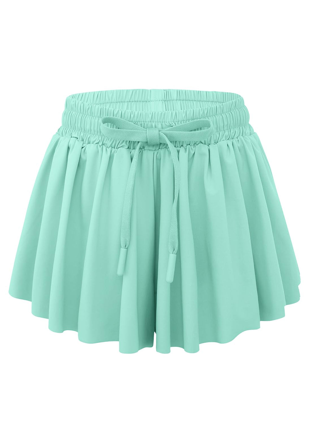 Girls Butterfly Shorts Flowy Shorts with Pocket Aqua Green Kids Butterfly Skirts with Spandex Liner 8-9 Years