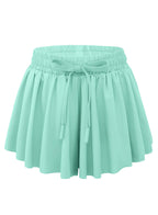 Girls Butterfly Shorts Flowy Shorts with Pocket Aqua Green Kids Butterfly Skirts with Spandex Liner 8-9 Years