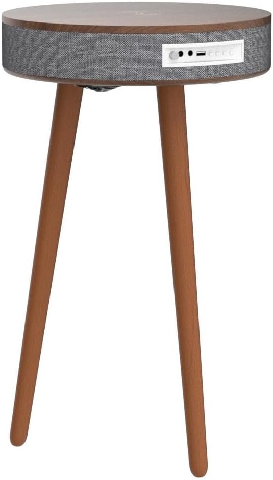 TooCust Smart End Table with Bluetooth Speaker, Smart Coffee Table with Wireless Charger, Smart Table with USB Charging Ports, Round Side Table for Bedroom, Living Room, Office