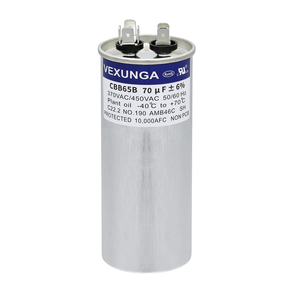 45/5 uF 45+5 MFD 370V or 440V Dual Run Start Round A/C Capacitor 45 5 uF 370 440 Volt VAC CBB65B Air Conditioner Capacitors for AC Unit Fan Motor Start or Heat Pump or Condenser Straight Cool
