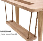 WoodShine Mid Century Modern Mini-Swing Wooden Coffee/Tea Table, Japanese Low Floor Desk, Real Solid Wood Side Tables with Storage for Home Living Room,Office,Length of 31.50 inches,Natural