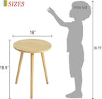 AWASEN Side Table Round, Small Accent Table Nightstand Modern End Table for Living Room Bedroom Office Small Spaces, 16''D x 19.5''H(Natural Walnut)