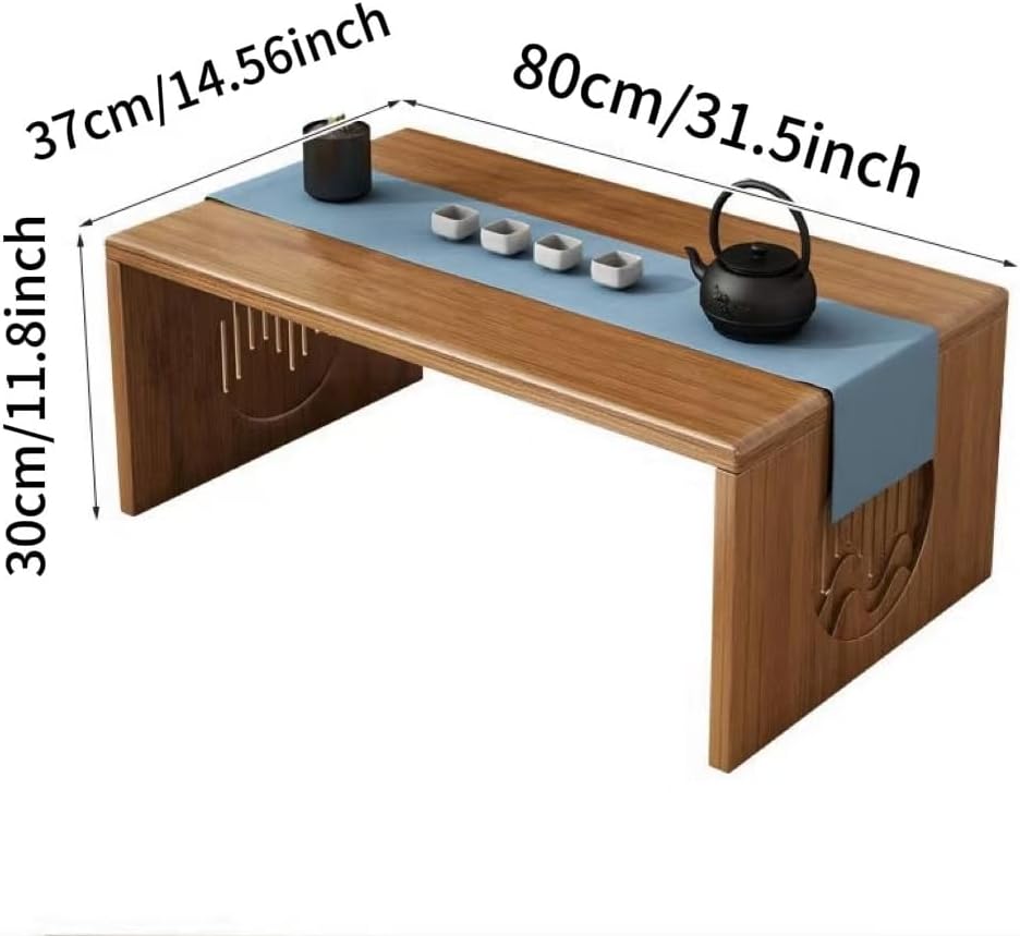 Japanese Folding Coffee Table Foldable Floor Table Bamboo Low Table Tables No Assembly Unique Portable for Sitting on The Floor Tea Room Tatami Dining 31.5 Inch