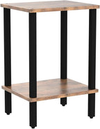 TUTOTAK End Table, Set of 2, Side Table, Nightstand, 2-Tier Storage Shelf, Sofa Table for Small Space, Living Room, Bed Room TB01BB035